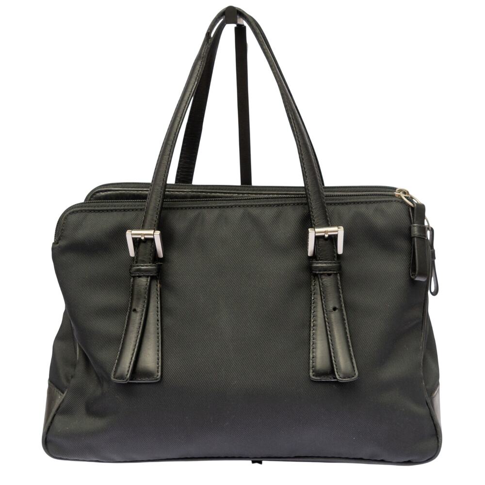 COACH Black Twill Shoulder Bag With Leather Trim Y2K Crossbody Handbag #7436